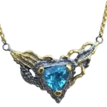 Necklace Blue Topaz Triangle