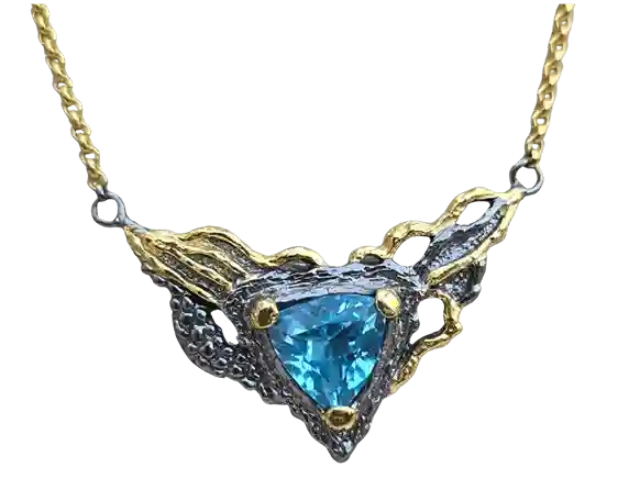 Necklace Blue Topaz Triangle