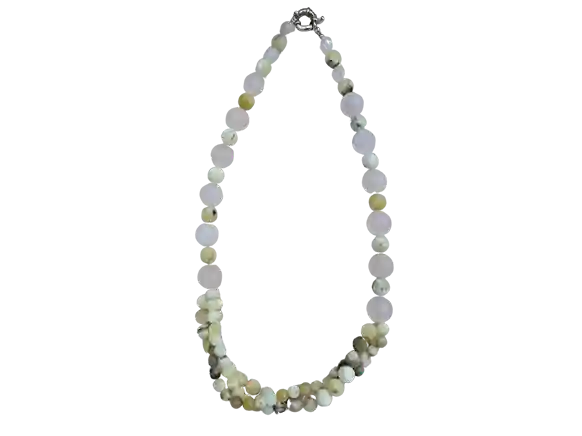 Necklace Rose Quartz & Yellow Opal