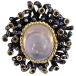 Ring Rose Quartz and Rubellite