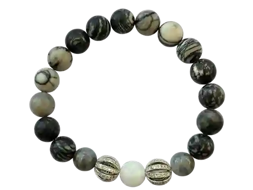 Bracelet Zebrajasper Labradorite Moonstone
