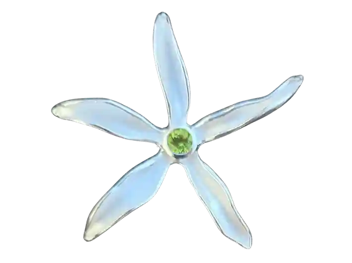 Glory Lily Silver Pendant with Peridot (August Birthstone)