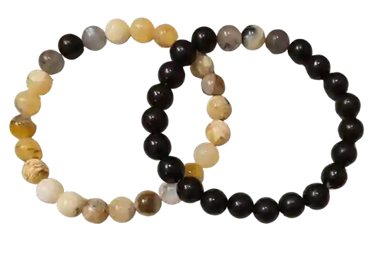 Harmony Bracelet – Yellow Opal, Jet & Labradorite