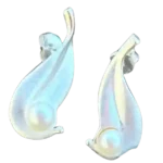 sterling silver earrings-with white pearl