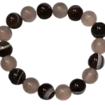 Bracelet – Grey Agate & Black Banded Agate