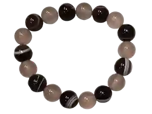 Bracelet – Grey Agate & Black Banded Agate