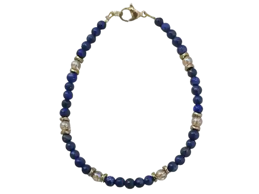 Lapis Lazuli & Gold Quartz Bracelet