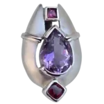 Sterling Silver Pendant with Amethyst & Garnet
