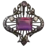 Silver Pendant with Amethyst & Sapphire