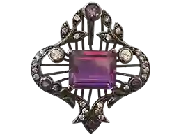 Silver Pendant with Amethyst & Sapphire