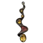 Silver Pendant with Citrine & Sapphire