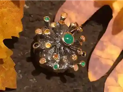 Silver Ring with Natural Stones