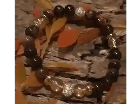 Bracelet – Red Tiger’s Eye, Gold Quartz & Swarovski Sparkle