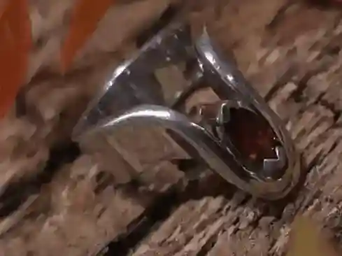 Crimson Elegance Silver Ring with Garnet