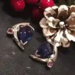 Earrings with Blue Topaz & Tourmaline