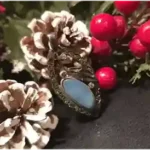 Pendant — Black Silver with Opal & Tourmaline