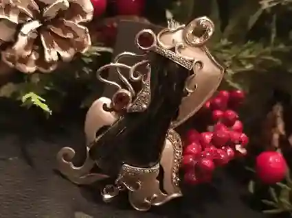 Pendant — Silver with Black Coral, Tourmaline, Citrine & Fancy Sapphire