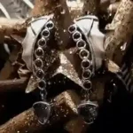 Celestial Aqua Harmony Earrings — Silver with Blue Topaz & Tourmaline (45×13 mm)