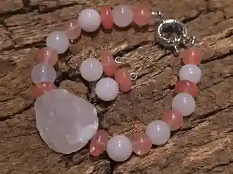 Blush Harmony Rose & Strawberry Quartz Bracelet Set