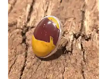 Desert Ring — Sterling Silver with Mookaite (Size 56)