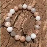 Lunar Glow — Natural Moonstone Elastic Bracelet (Size 17 cm)