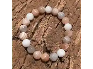 Lunar Glow — Natural Moonstone Elastic Bracelet (Size 17 cm)