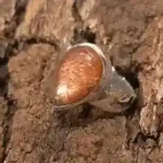 Solar Radiance Ring — Sterling Silver with Natural Sunstone (Size 57)