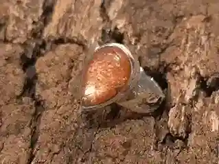 Solar Radiance Ring — Sterling Silver with Natural Sunstone (Size 57)
