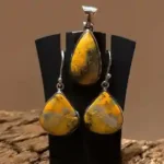 Golden Flame Bumblebee Jasper Silver Set