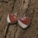 Desert Heart Mookaite Earrings — Sterling Silver Setting (35 × 10 mm)