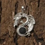 Volcanic Essence Pendant — Sterling Silver with Lava Stone (3.5 × 2.5 cm)