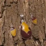 Flame Mookaite Set — Sterling Silver Pendant & Earrings