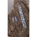 Lunar Glow Set — Rainbow Moonstone Silver Bracelet & Earrings