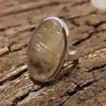 Golden Threads Ring — Rutile Quartz in Sterling Silver (Free Size)