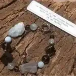 Ocean Earth Balance Bracelet — Smoky Quartz & Aquamarine (19 cm)