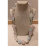 Serenity Bloom Necklace — Rose Quartz, Aquamarine, Kunzite & Prehnite (47.5 cm)
