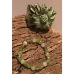 Nature Flow Leather Bracelet — Prehnite & Olivine (Free Size)