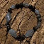 Shadow Balance Bracelet — Agate, Obsidian & Hematite (18 cm)