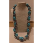 Desert Ocean Spirit Necklace — Turquoise & Zebra Jasper (49 cm)