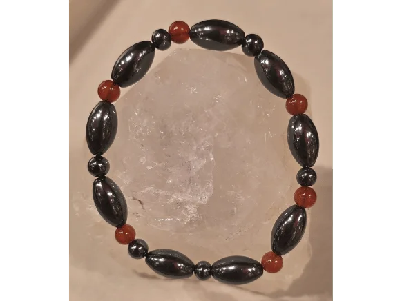 Hematite & Carnelian Protection Bracelet
